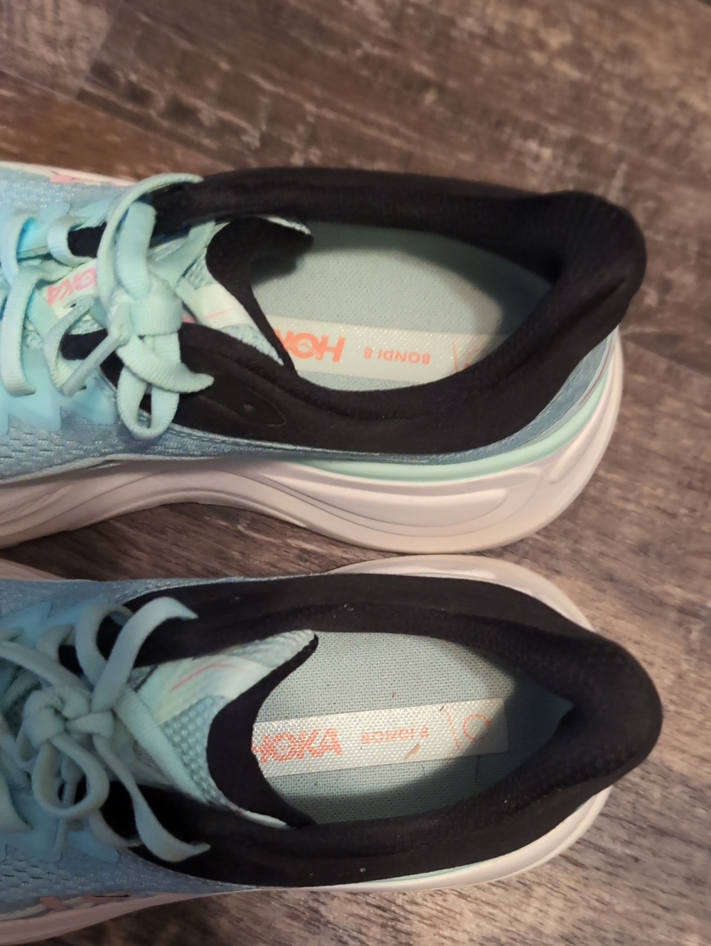 Hoka Bondi 9 Sz 8 B Women's Athletic Shoes in Aqua and Black - Picture 3 of 7